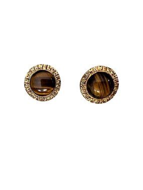 Chanel Gold Tigers Eye Cabochon Design